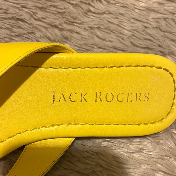 JACK ROGERS Womens Yellow Rowan Round Toe Slip On Leather Flip Flop Sandal 8 M - Picture 3 of 6
